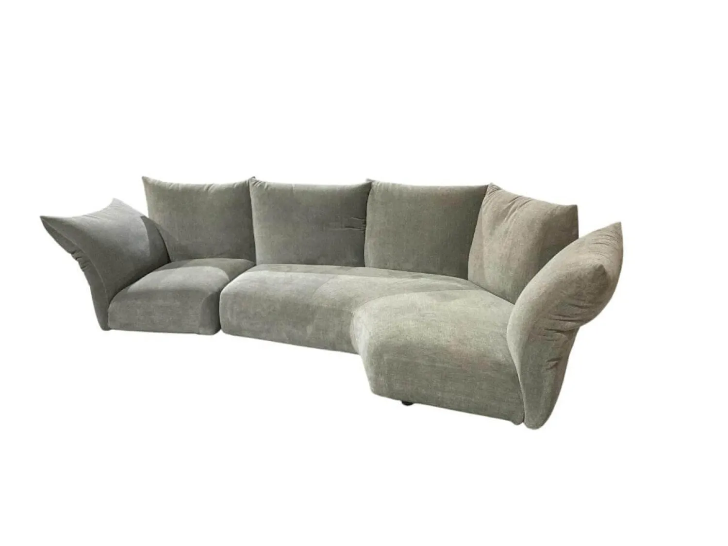 Edra Ecksofas|Sofa Standard Stoff T 8563 Grün Grau Gestell Mit Stoff Bezogen