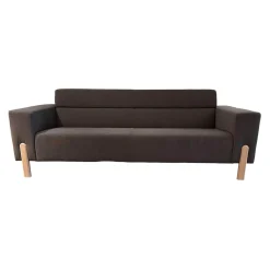 Havee Meubelen 3-Sitzer-Sofas|Sofa Sticky Bezug Stoff Steppe 83 Grau Hohe Rückenlehne Füße Eiche Kreideweiß