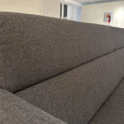 Havee Meubelen 3-Sitzer-Sofas|Sofa Sticky Bezug Stoff Steppe 83 Grau Hohe Rückenlehne Füße Eiche Kreideweiß