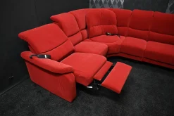 Creativ Polska Ecksofas|Sofa Stoff Nanova Terracotta Denise II mit Elektrischer Relaxfunktion und Drehecke