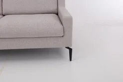 Werther 2-Sitzer-Sofas|Sofa Stoff U2583G Grau Gestell Metall Schwarz Inklusive Kissen