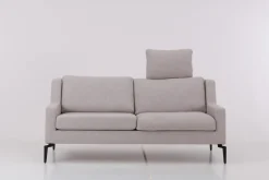 Werther 2-Sitzer-Sofas|Sofa Stoff U2583G Grau Gestell Metall Schwarz Inklusive Kissen