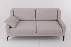 Werther 2-Sitzer-Sofas|Sofa Stoff U2583G Grau Gestell Metall Schwarz Inklusive Kissen