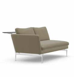 Vitra 2-Sitzer-Sofas|Sofa Suita Zweisitzer Offen Stoff Olimpo Sandstein 04 Gestell Poliert