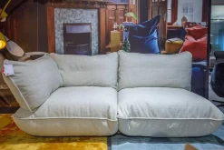 Fatboy 2-Sitzer-Sofas|Sofa Sumo Stoff Limestone Hellgrau Gestell Schwarz