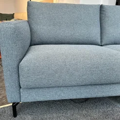 Violetta 2-Sitzer-Sofas|Sofa Tino Bezug Stoff Gavarni Blau Grau Mit Taschenfederkern