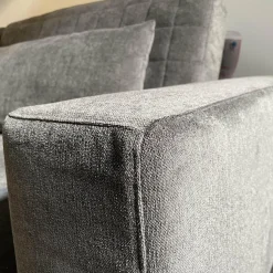 Brühl 2-Sitzer-Sofas|Sofa Und Hocker Airy Bezug Stoff 2813.95 Anthrazit Gestell Metall Chrom Glänzend