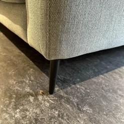 Candy 2-Sitzer-Sofas|Sofa Up Town Stoff Trend Light Blue Grau Mit Weicher Polsterung Füße Schwarz Lackiert