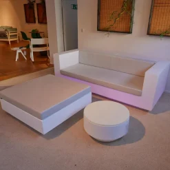 Vondom 2-Sitzer-Sofas|Sofa Vela Stoff Vinyl Silvertex Grau Außen Weiß