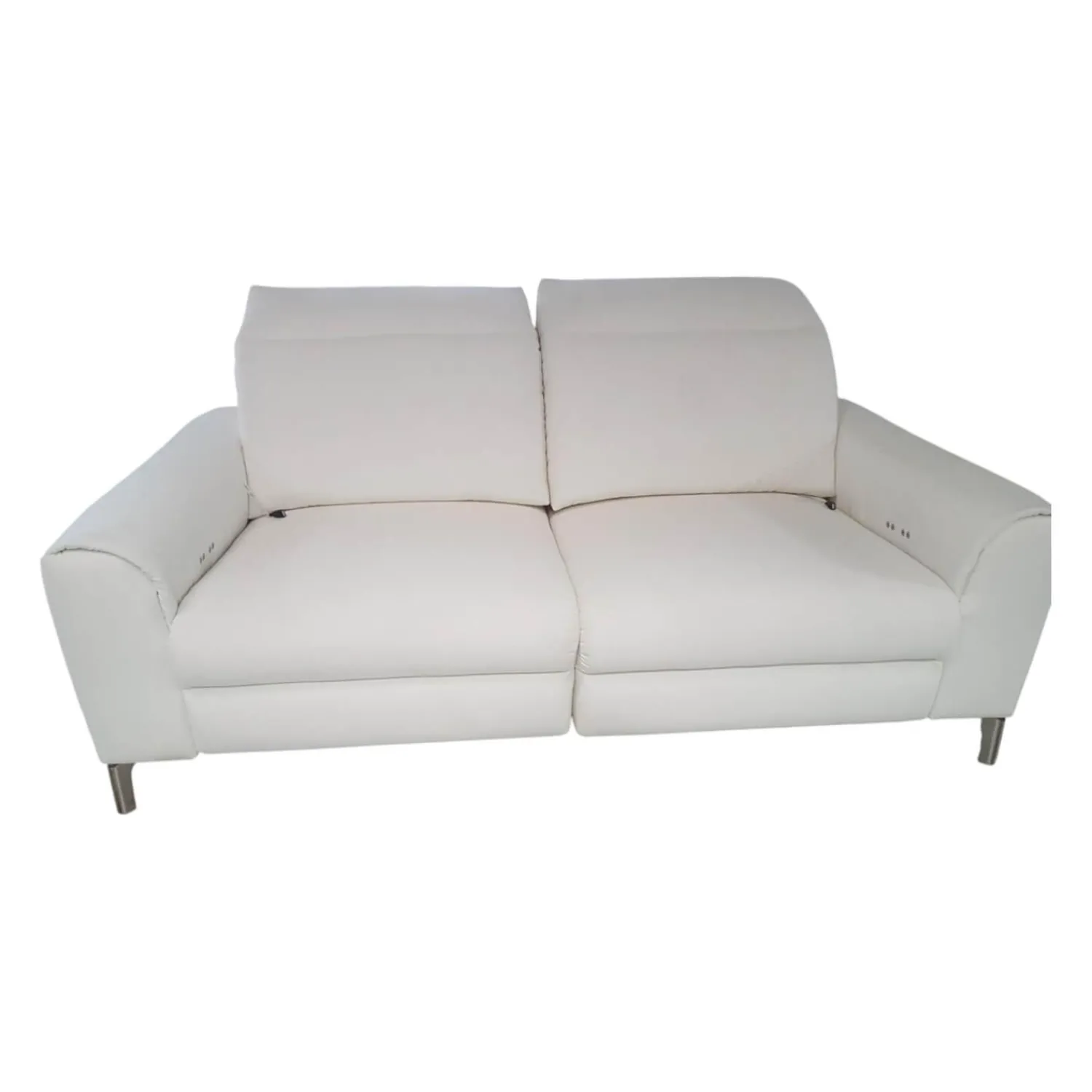 WK Wohnen 2-Sitzer-Sofas|Sofa Venosa Stoff Cl.4 Nevio Weiß mit Verstellfunktion