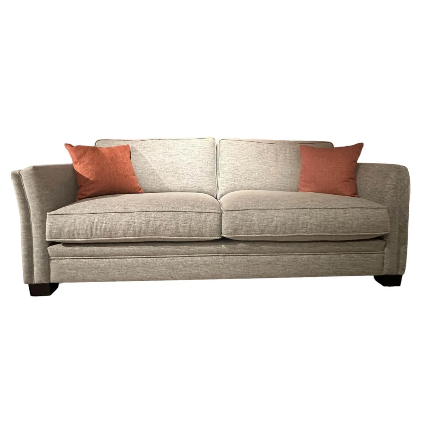 Leda 2-Sitzer-Sofas|Sofa Victoria Bezug Stoff Bravo 18 Grau Füße Standard Holz Wenge Schwarz Ohne Dekokissen