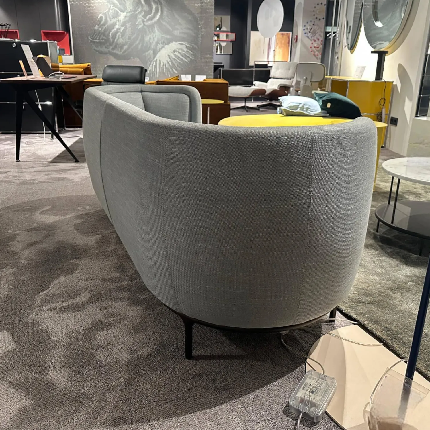 Wittmann 2-Sitzer-Sofas|Sofa Vuelta 25640 Stoff F Tekla Platin Grau Füße Metall Bronze