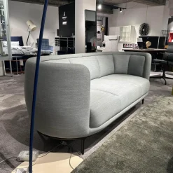 Wittmann 2-Sitzer-Sofas|Sofa Vuelta 25640 Stoff F Tekla Platin Grau Füße Metall Bronze