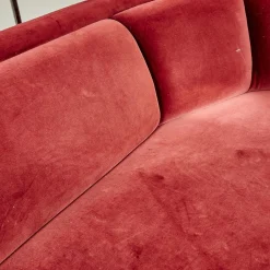 Wittmann 3-Sitzer-Sofas|Sofa Vuelta Lounge Bezug Stoff Velvet Bordeaux Rot Füße Bronze
