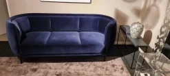 Wittmann 3-Sitzer-Sofas|Sofa Vuelta Stoff E Velvet Navy Blau Füße Schwarz