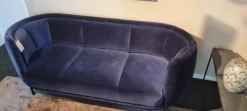 Wittmann 3-Sitzer-Sofas|Sofa Vuelta Stoff E Velvet Navy Blau Füße Schwarz