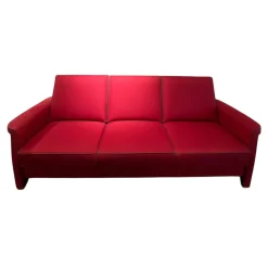 Wemafa 3-Sitzer-Sofas|Sofa York Stoff 903 314Z Rot Keder Madras Dunkelbraun Metallfuß Mit Rückenkissen