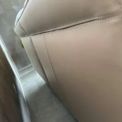 Poltrona Frau 2-Sitzer-Sofas|Sofa Zweisitzer Grantorino Stoff Col. Tess Bouce Sabbia Grau Leder Saddle Beige