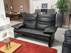 Jori 2-Sitzer-Sofas|Sofa Zweisitzer Linea 185 Leder Fuerte Schwarz