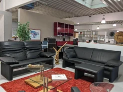 Jori 2-Sitzer-Sofas|Sofa Zweisitzer Linea 185 Leder Fuerte Schwarz