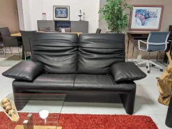 Jori 2-Sitzer-Sofas|Sofa Zweisitzer Linea 185 Leder Fuerte Schwarz