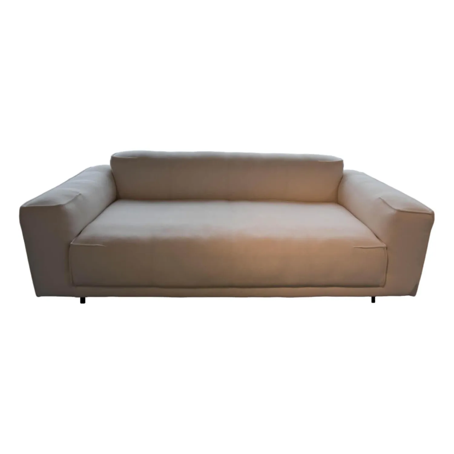 freistil Rolf Benz 2-Sitzer-Sofas|Sofabank 136 Stoff Rohi Credo Snow PG 7800 Weiß Stahlfuß Tiefschwarz RAL 9005