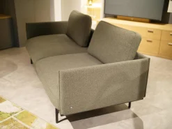 Rolf Benz 2-Sitzer-Sofas|Sofabank Liv Smart 536 Stoff 24.140 Grüngrau Gestell Aluminium Feinstruktur Pulverbeschichtet Matt RAL 9017 Schwarz Mit Rückenkissen