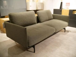 Rolf Benz 2-Sitzer-Sofas|Sofabank Liv Smart 536 Stoff 24.140 Grüngrau Gestell Aluminium Feinstruktur Pulverbeschichtet Matt RAL 9017 Schwarz Mit Rückenkissen