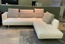 Walter Knoll Ecksofas|Sofaecke Prime Time Version B Stoff Bora Wool Kufen Aluminium Hochglanz mit Schwenkfunktion