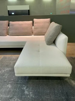 Walter Knoll Ecksofas|Sofaecke Prime Time Version B Stoff Bora Wool Kufen Aluminium Hochglanz mit Schwenkfunktion