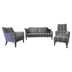 Bielefelder Werkstätten Polstergruppen|Sofagarnitur Coco Bezug Jab 9 2241 091 Graubeige Füße Massivholz Lackiert Grau