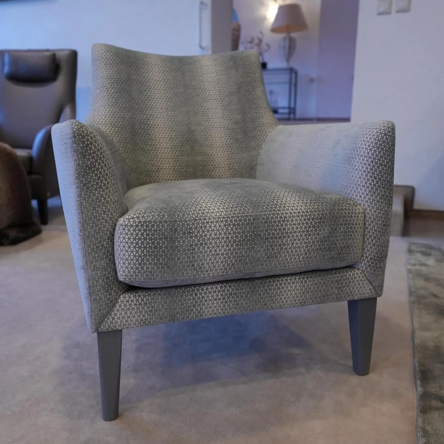 Bielefelder Werkstätten Polstergruppen|Sofagarnitur Coco Bezug Jab 9 2241 091 Graubeige Füße Massivholz Lackiert Grau