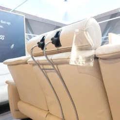 Stressless Polstergruppen|Sofagruppe Panorama Leder Cori Fog Grau Beige Holbogen Wenge Mit Balance Adapt Und Nackenkissen