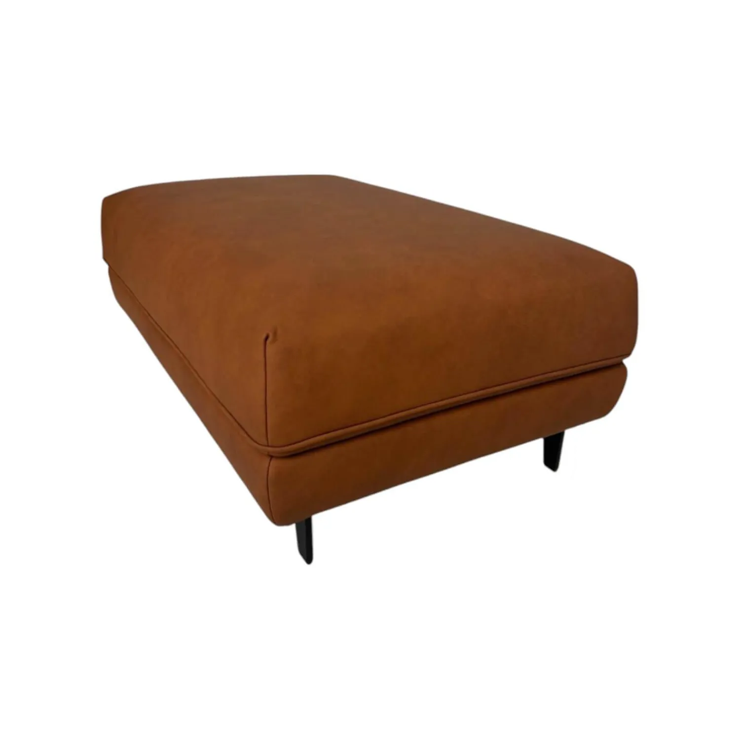 himolla Hocker & Sitzsäcke|Sofahocker 1456 Leder Leonessa Almond Braun Gestell Metall Schwarz Pulverbeschichtet