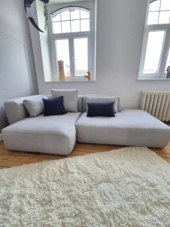 Hay Ecksofas|Sofakombination Mags Soft Stoff Ruskin Hellgrau 11 Inklusive Kissen