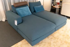 Weibelweibel 2-Sitzer-Sofas|Sofakombination Marlo Stoff Juna Petrolblau U1523J Blau Fuß Schwarz Mit Rückenkissen 903