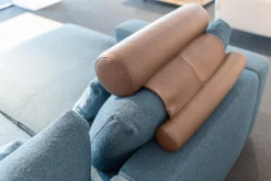 Weibelweibel 2-Sitzer-Sofas|Sofakombination Marlo Stoff Juna Petrolblau U1523J Blau Fuß Schwarz Mit Rückenkissen 903