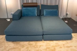 Weibelweibel 2-Sitzer-Sofas|Sofakombination Marlo Stoff Juna Petrolblau U1523J Blau Fuß Schwarz Mit Rückenkissen 903