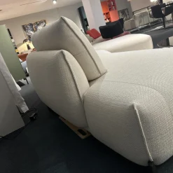Leolux Ecksofas|Sofakombination Naila Stoff Essential 26 Egret Beige Fuß Eiche Night Matt