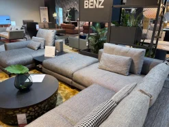 Rolf Benz Wohnlandschaften|Sofalandschaft Nuvola Stoff 17 100 Schwarz Weiss Aluminiumfuß Verkehrsschwarz Lackiert Inklusive Kissen