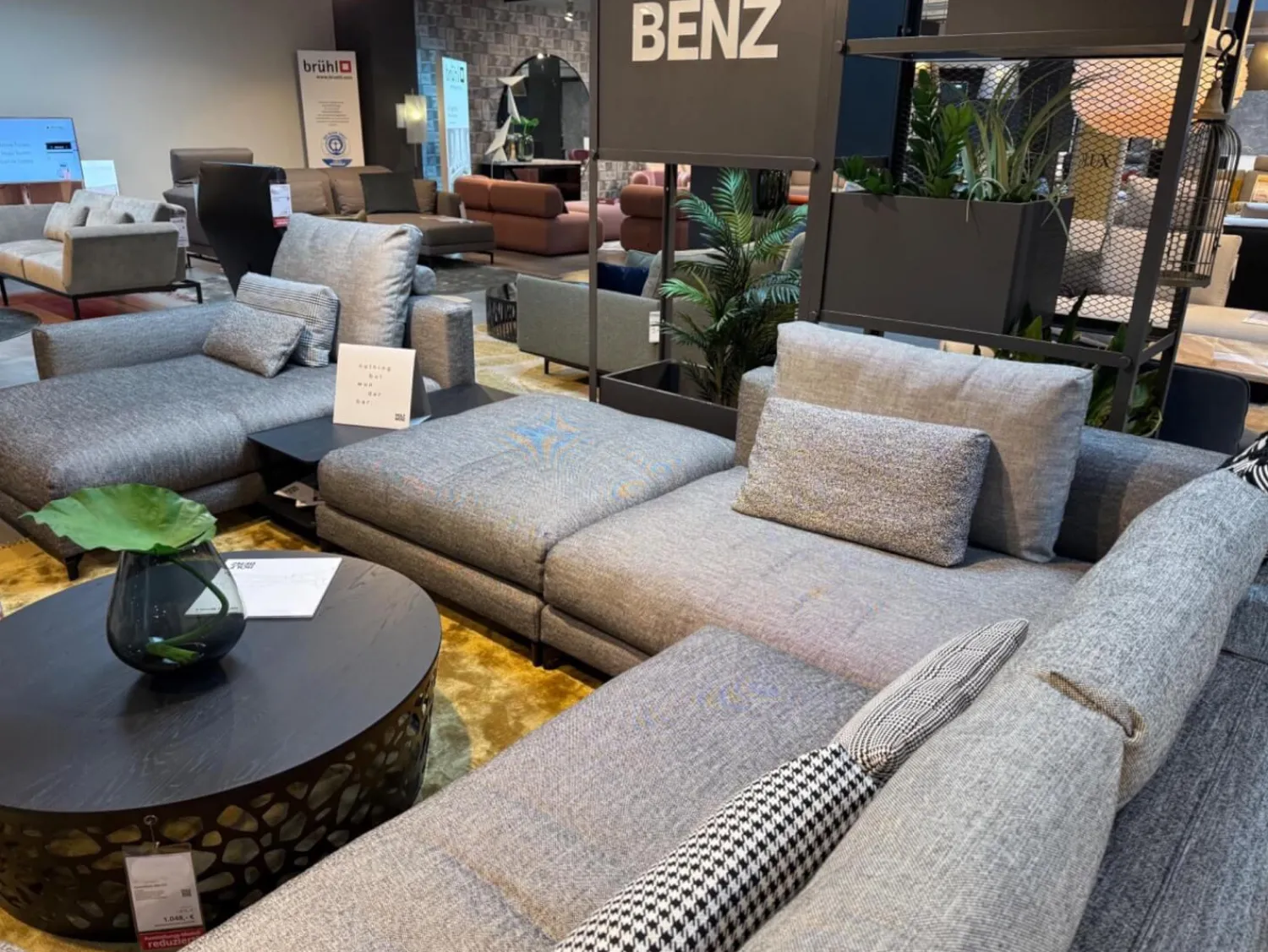 Rolf Benz Wohnlandschaften|Sofalandschaft Nuvola Stoff 17 100 Schwarz Weiss Aluminiumfuß Verkehrsschwarz Lackiert Inklusive Kissen