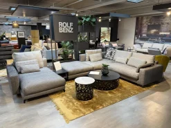 Rolf Benz Wohnlandschaften|Sofalandschaft Nuvola Stoff 17 100 Schwarz Weiss Aluminiumfuß Verkehrsschwarz Lackiert Inklusive Kissen