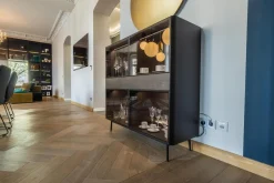 YOMEI Vitrinen & Highboards|Solitärmöbelvitrine S100 2 Glastüren 1 Schubkasten