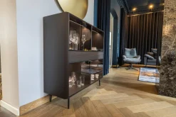 YOMEI Vitrinen & Highboards|Solitärmöbelvitrine S100 2 Glastüren 1 Schubkasten