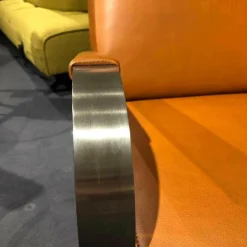 Gepade Relaxsessel|Solitärsessel Casa Leder Passion Hellbraun Gestell Edelstahl