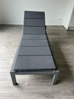 Cane Line Gartenliegen|Sonnenliege Relax Auflage Stoffe Natte Grey Grau Gestell Tex light Grey Grau