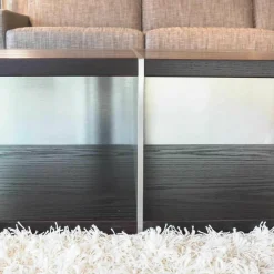 Bielefelder Werkstätten Couchtische|Square Couchtisch Esche Wengefarbig Gestell Metalloptik