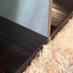 Bielefelder Werkstätten Couchtische|Square Couchtisch Esche Wengefarbig Gestell Metalloptik