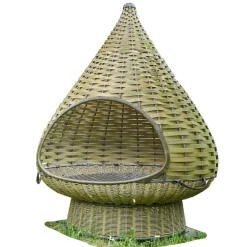 DEDON Loungemöbel|Standing Lounger Nestrest Outdoor Geflecht Olive 730 Grün Black Pepper 317 Grau Inklusive Base Drehbar Und Sitzkissen