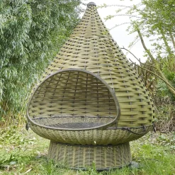 DEDON Loungemöbel|Standing Lounger Nestrest Outdoor Geflecht Olive 730 Grün Black Pepper 317 Grau Inklusive Base Drehbar Und Sitzkissen